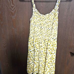 Yellow Blouse with Floral Design & Spaghetti Straps